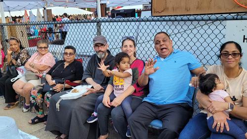 Fr Peter with Maria and Roque Pena and friends